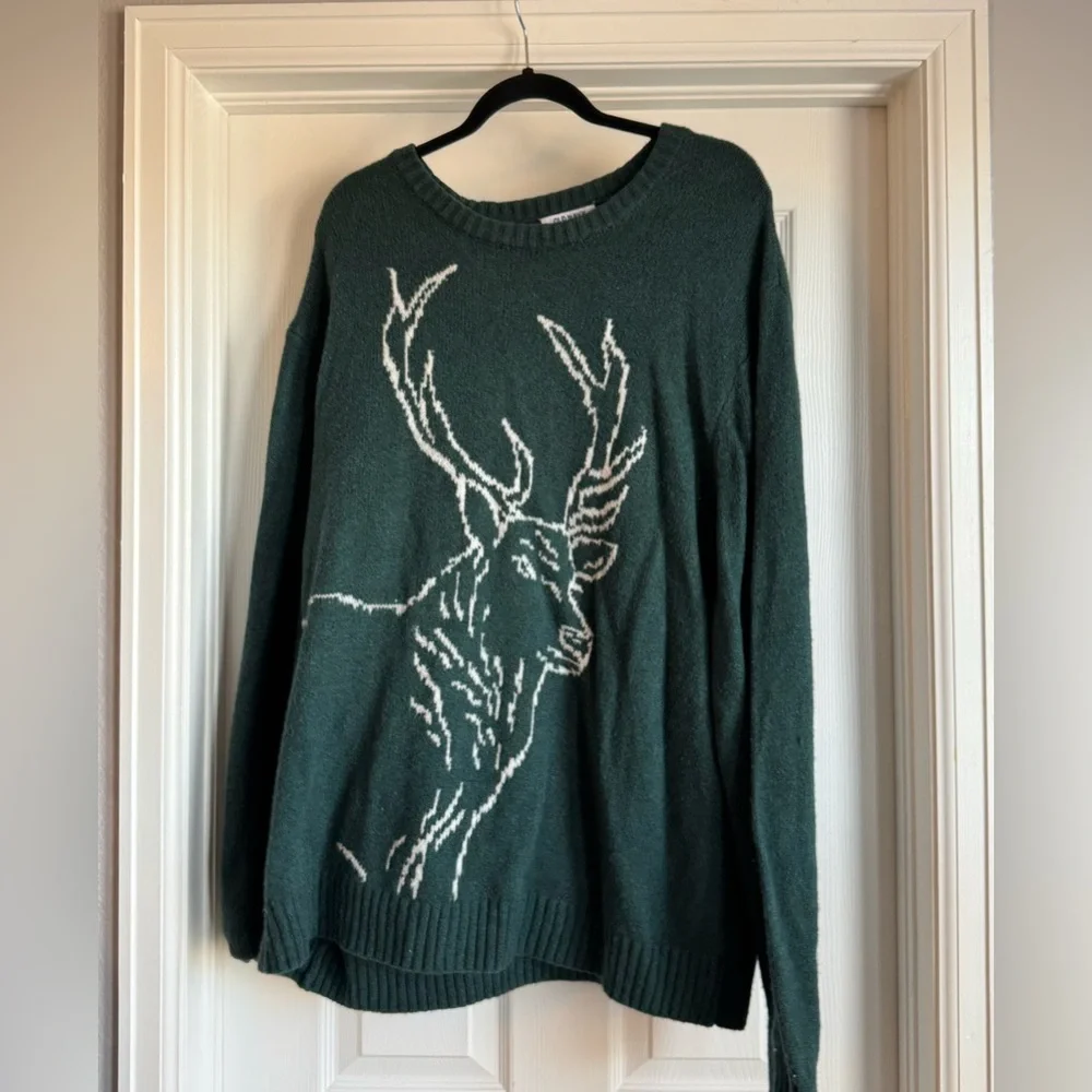 Old Navy So-Soft Crew-Neck Sweater Reindeer XXL Cozy Soft Fun